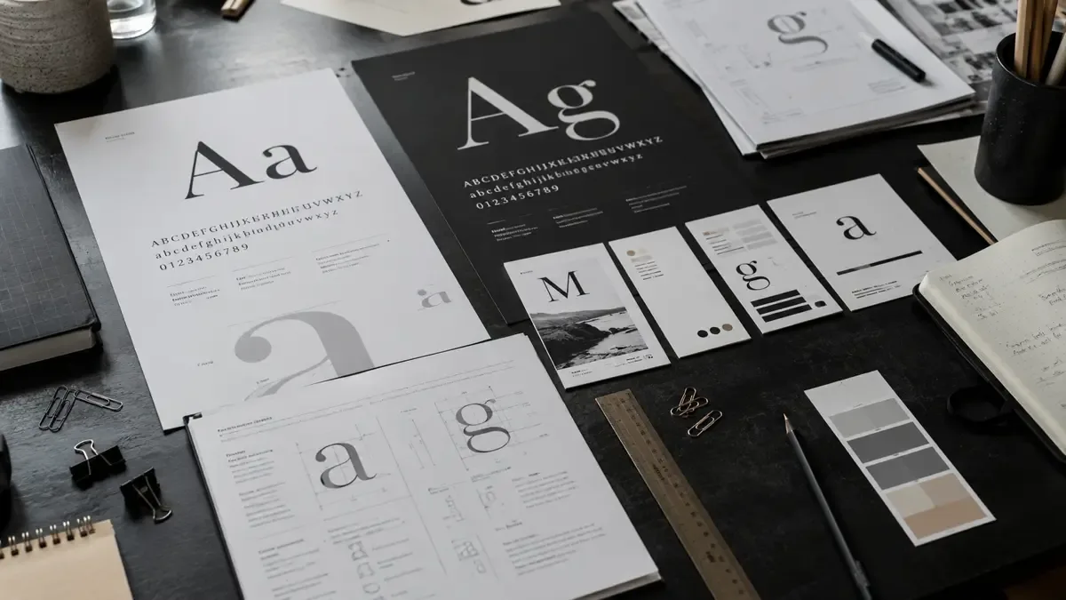Muestras de tipografías combinadas para una marca