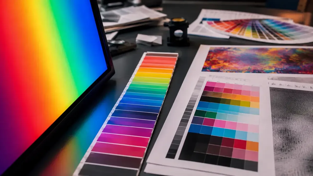 Comparación visual entre color RGB y CMYK